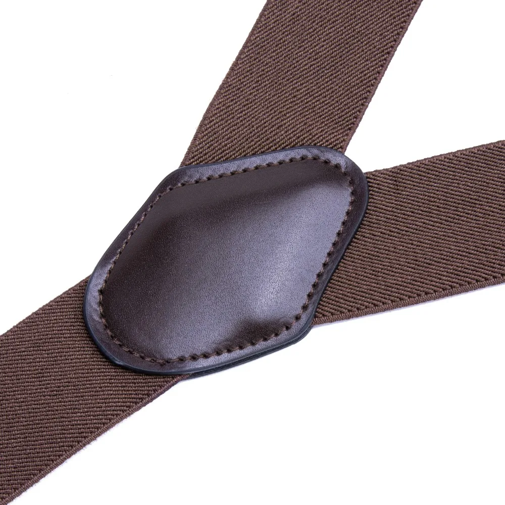 Роскошные коричневые мужские подтяжки унисекс 3,5 ширина 6 подтяжки на зажимах мужской галстук с узором "огурцы" регулируемые эластичные мужские подтяжки BD011-7117