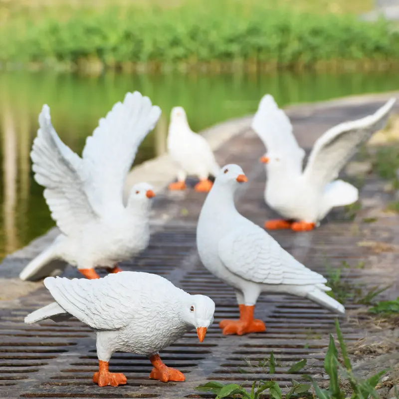 

Outdoor Garden Decoration Resin White Pigeon Statue Crafts Villa Courtyard Simulation Animal Sculpture Ornaments Lawn Figurines