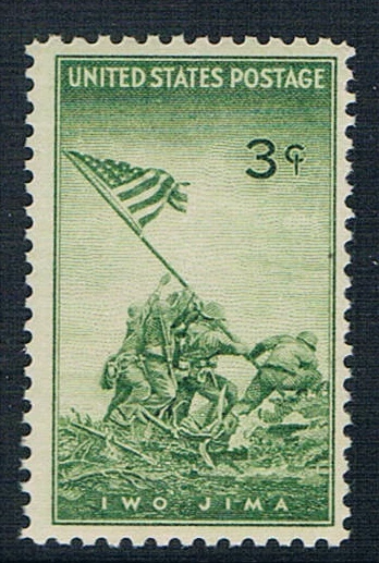

Sale United States US Stamp 1945 World War II Classic US Army Landing on Iwo Jima Flag Engraving MNH