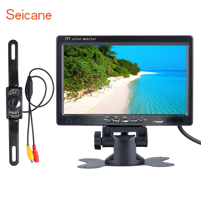 Seicane Универсальный 7 дюймов HD 1024*600 TFT LCD Камера заднего вида Цифровой Видео Recoder DVR