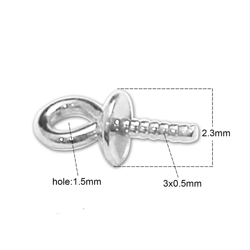 Чистого серебра 925 пробы серебро держатели для подвесок из верхняя чашка просверленные булавка, кулон разъем бусины-подвески для Кепки для бижутерии, материал для рукоделия ID25427