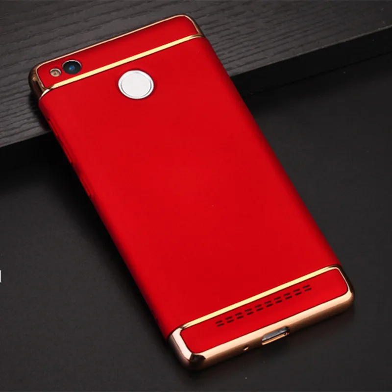 Роскошный гальванический ультра тонкий чехол для телефона для Xiaomi Redmi 3 S Чехол Redmi 3 Pro Dip чехол s Жесткий Fundas Redmi 3 S Coque чехол - Цвет: Red