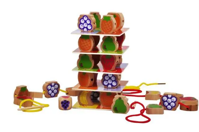 Логический игровой набор башня фрукты 30 дет томик. Ид-9239 деревянная игрушка. Логический игровой набор «башня. Игрушки из дерева фруктовая башня. Goula фруктовая башня.