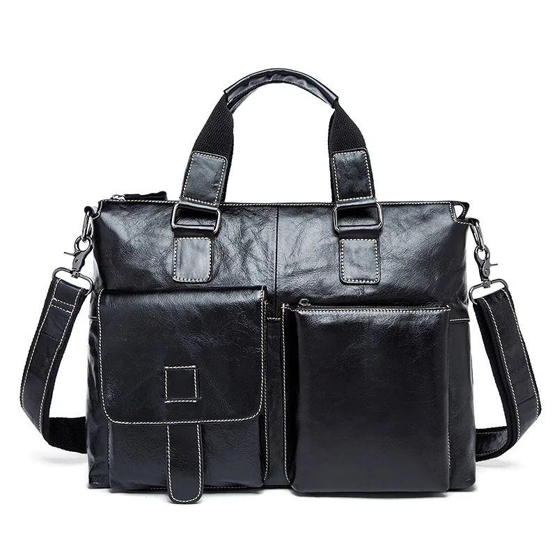 

Brand Single Shoulder Men's Bag Genuine Leather Business Leisure Handbag Men's Head Cotton Leather Briefcase Men's Bag