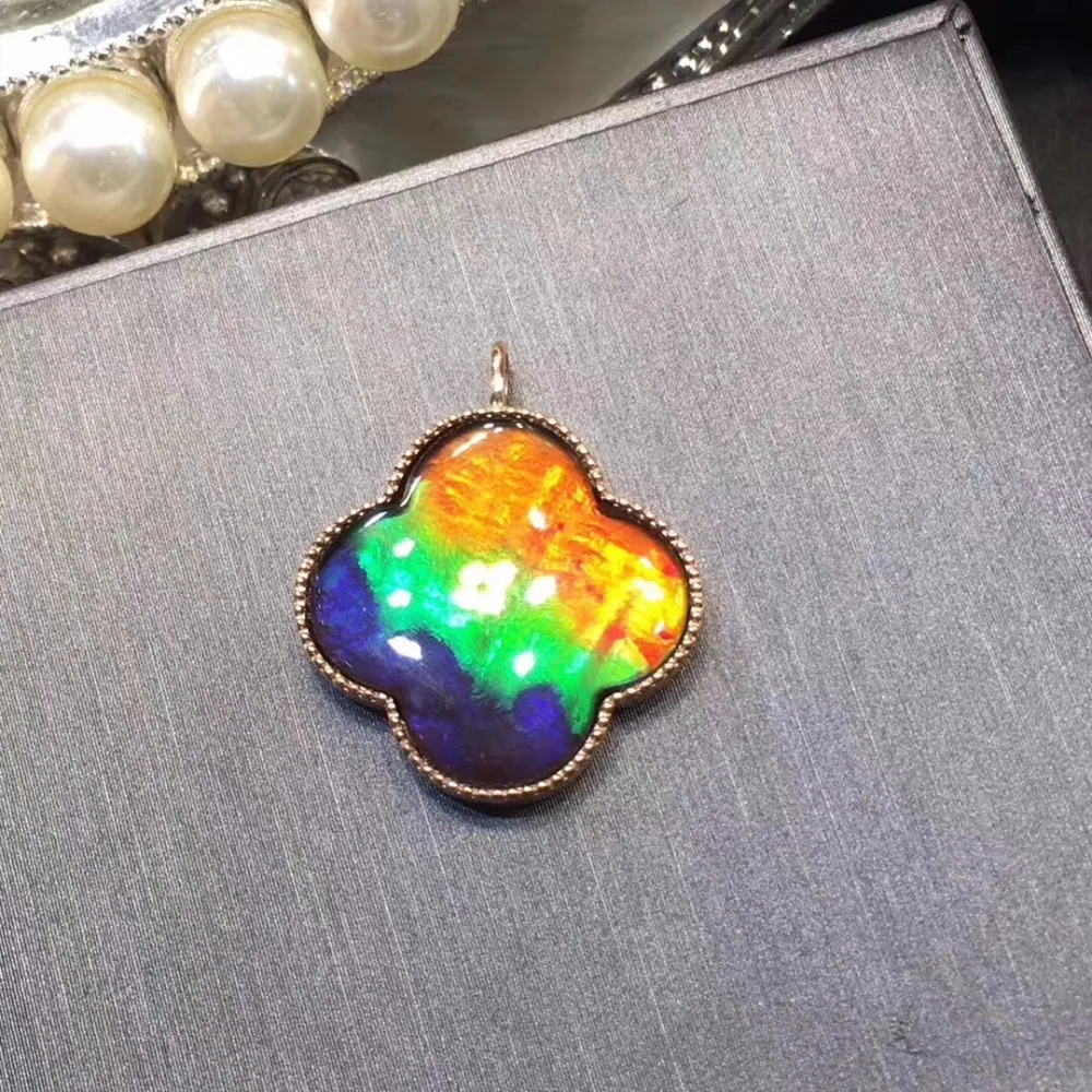 

Fine Jewelry Real Pure 18 K Gold Jewelry AU750 100% Natural Ammonite Gemstones Female's Pendants for Women Fine Necklaces