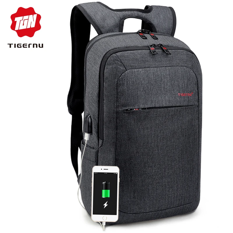 www.bagssaleusa.com : Buy Tigernu Men Fashion 15.6 14 inch USB Recharging Backpacks Anti theft Male ...