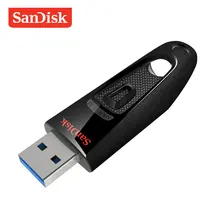 Двойной флеш-накопитель SanDisk Ultra флеш-накопитель USB 3,0 128 ГБ 256 ГБ узнать Скорость до 100 МБ/с. 16 Гб оперативной памяти, 32 Гб встроенной памяти, 64 ГБ флеш-накопитель SDCZ48 Pendrive