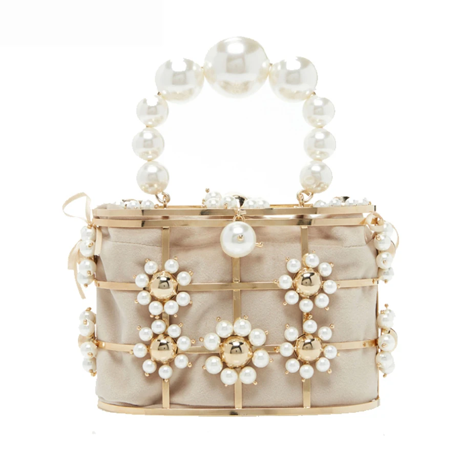 white pearl handle bag