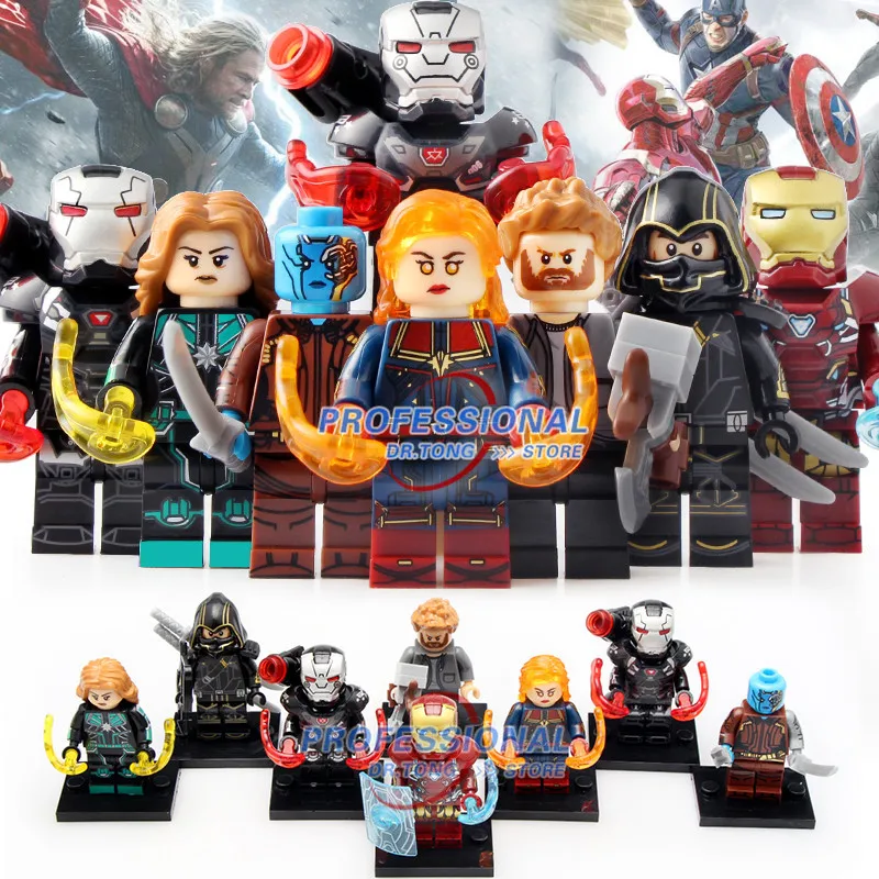 

Avengers 4 Endgame Super Heroes Building Blocks War Machine Hawkeye Thor Captain America Toys For Children Gift X0258