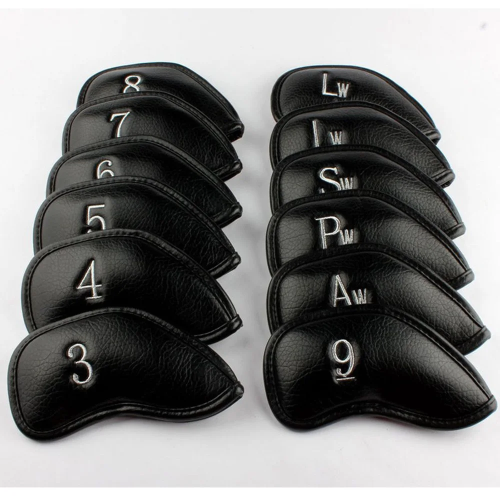 12 шт./компл. кожаная клюшка для гольфа железная головка Чехлы головной убор