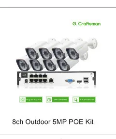 4ch 5MP POE Комплект H.265 Системы видеонаблюдения до to16ch NVR открытый Водонепроницаемый IP Камера сигнализация видеонаблюдения Видео P2P G. Craftsman