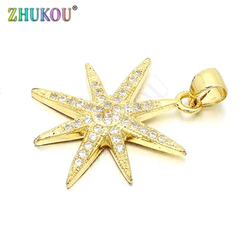 

21*23mm High Quality Brass Cubic Zirconia Star Charms Pendants DIY Jewelry Bracelet Necklace Making, Model: VD79