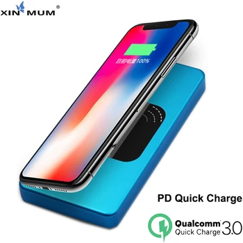 

XIN-MUM 10000mAh Wireless Power Bank PD QC3.0 Fast Charger Battery for All Mobile Phones Quick Charger for iPhone X XS XR MAX