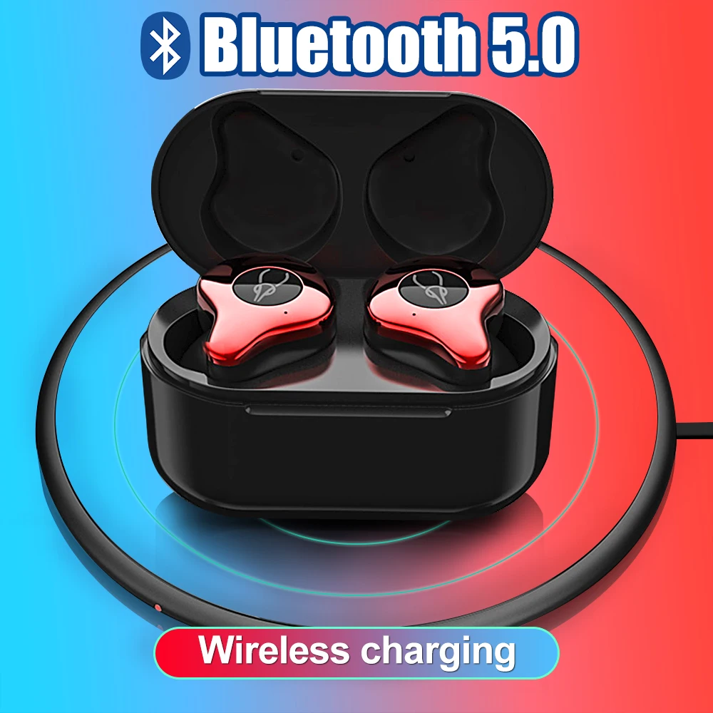 

SNZIYAG Bluetooth Earphone V5.0 TWS Mini Wireless Earbuds In-ear Sport IPX5 Waterproof with Charging Box Rechargeable Headset
