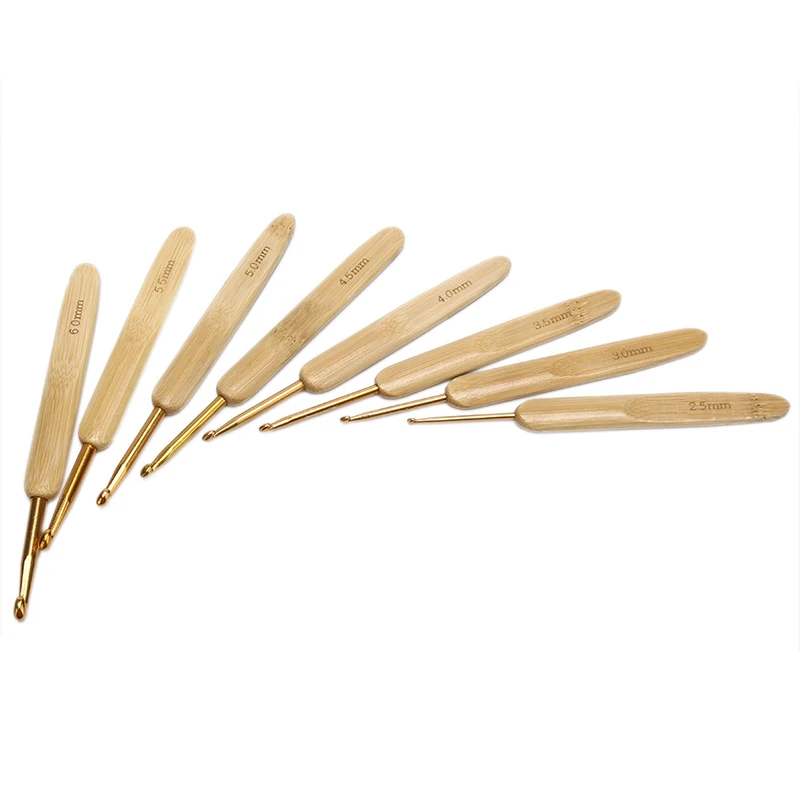 8x бамбуковый вязальный крючок вязанное плетение вязание спицами бамбуковая ручка вязальные крючки инструменты для игл