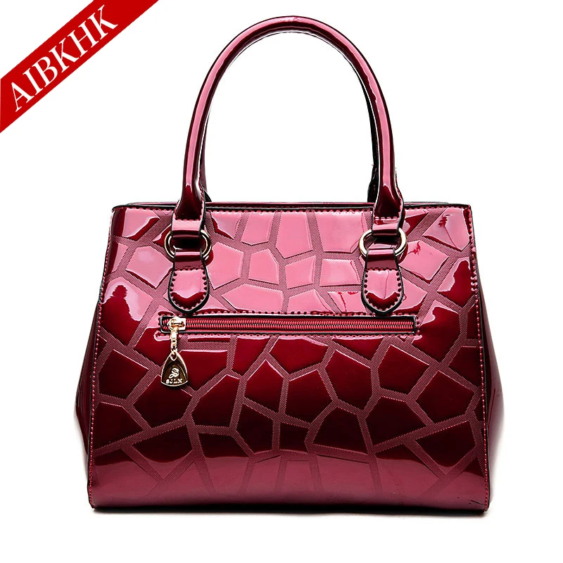 

Patent Leather New Fashion High Quality Women Handbags Ladies Shoulder Bags Female Girl Stone European Famous Brand Luxury Bag