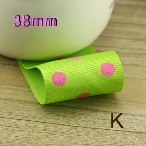 High quality 38mm Rib ribbon Single Face Dots satin ribbon DIY hair accessories Children package gift 5Mlot_20
