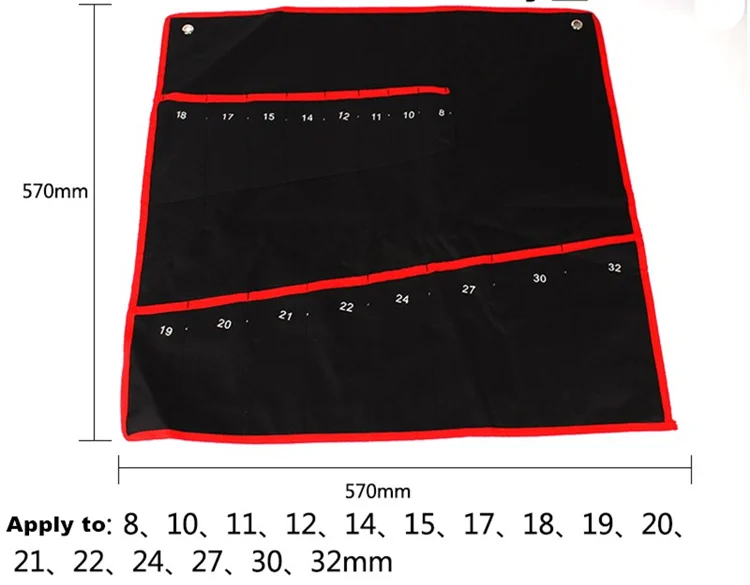 Affordable Pocket Canvas Spanner Wrench Bag Tool Roll Up Storage Bags Organizer Ratchet Wrench Set a Set of key cheap tool chest