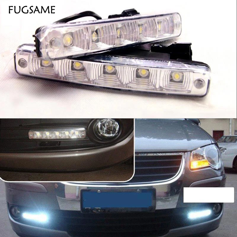 

FUGSAME High power top quality Cover Fog Light Front Running Tucson daytime LED Turning Signal KEEN ABS 10W DC12V White 5 light