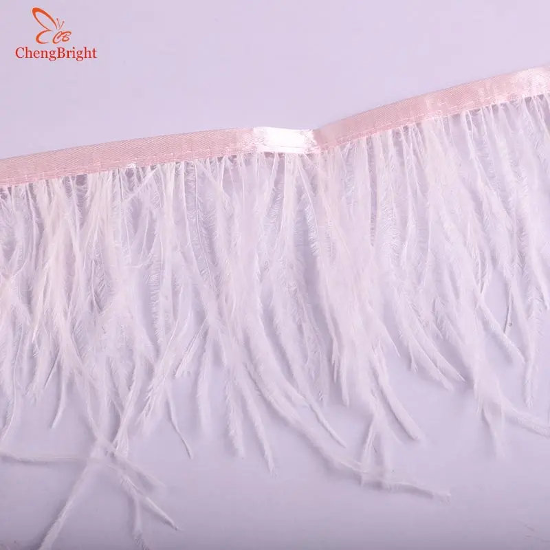 CHENGBRIGHT 1 ярд белый страусиное перо отделка ткань 10-15 см ширина для юбки/платья/одежда Вечерние DIY страусиное перо ленты - Цвет: 3