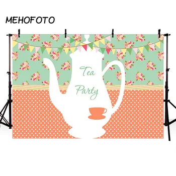 

7x5FT Photography backdrops custom tea party baby shower pink flower Wave point flag backdrop Computer print wall Photo Studio