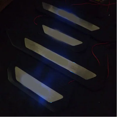 

For Honda HRV 2014- 2017 Car Styling Door Sill With Led Car Covers Strip Welcome Pedal Car Stickers Auto Accessories 4pcs