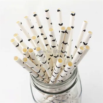 

Free Shipping 500pcs Mustache Paper Straws Little Man Party Decor Mustache Bash Straws Gentleman Paper Straw