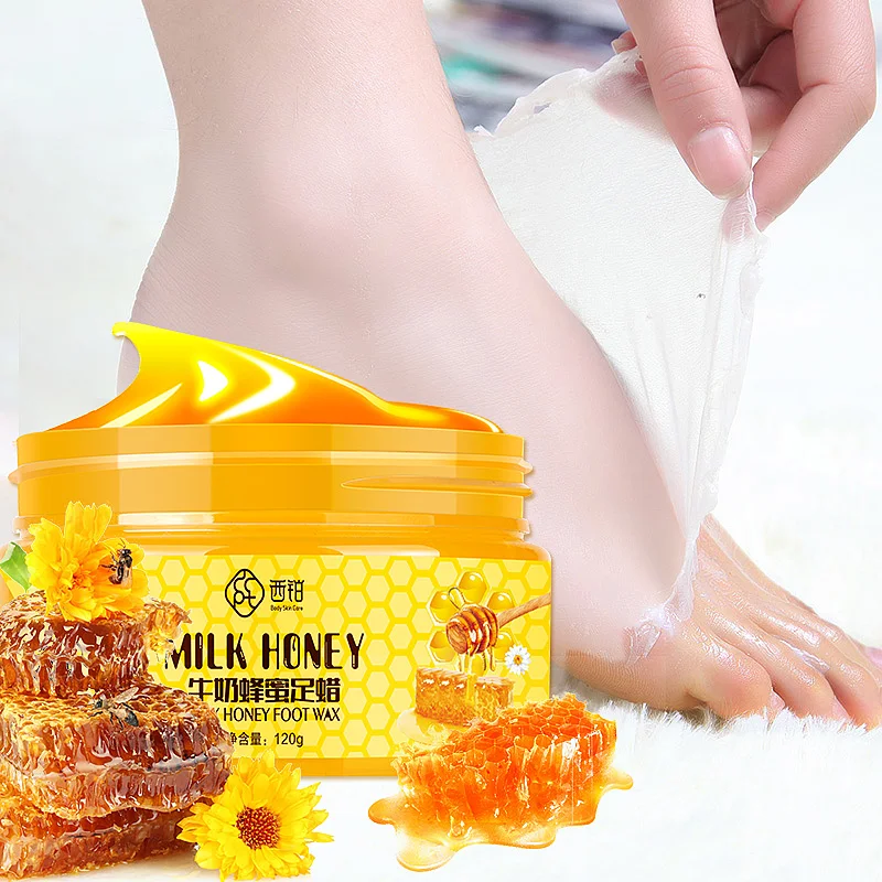 

120g Milk Honey Peeling Exfoliating Foot Wax Dead Skin Remove Moisturizing Nourishing Repairing Foot Cream Care