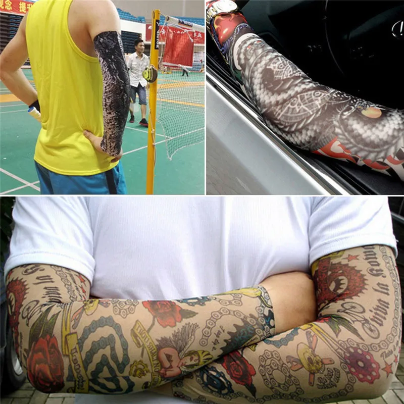Только Одна деталь Временная подделка слипоны тату-рукава комплект новая мода, чтобы покрыть татуировки Для мужчин @ 50