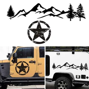 

2019 Car Sticker Star Tree Mountain Car Decal Universal No Fading No Degumming Auto PVC Stickers CSL88