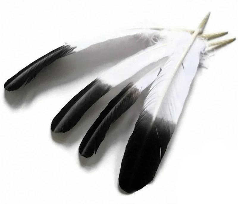 10-12 дюймов 25-30 см крыло индейки перо черный наконечник имитация орла перья для рукоделия ювелирных изделий DIY Plumas