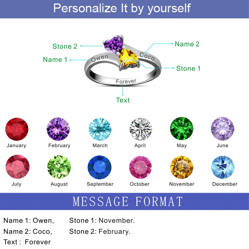 925 Sterling Silver Personalized Infinite Love Promise Ring 04