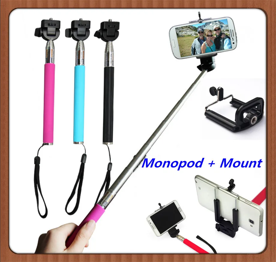 Extendable Self Portrait Wired Self Handheld Monopod Tripod for Camera