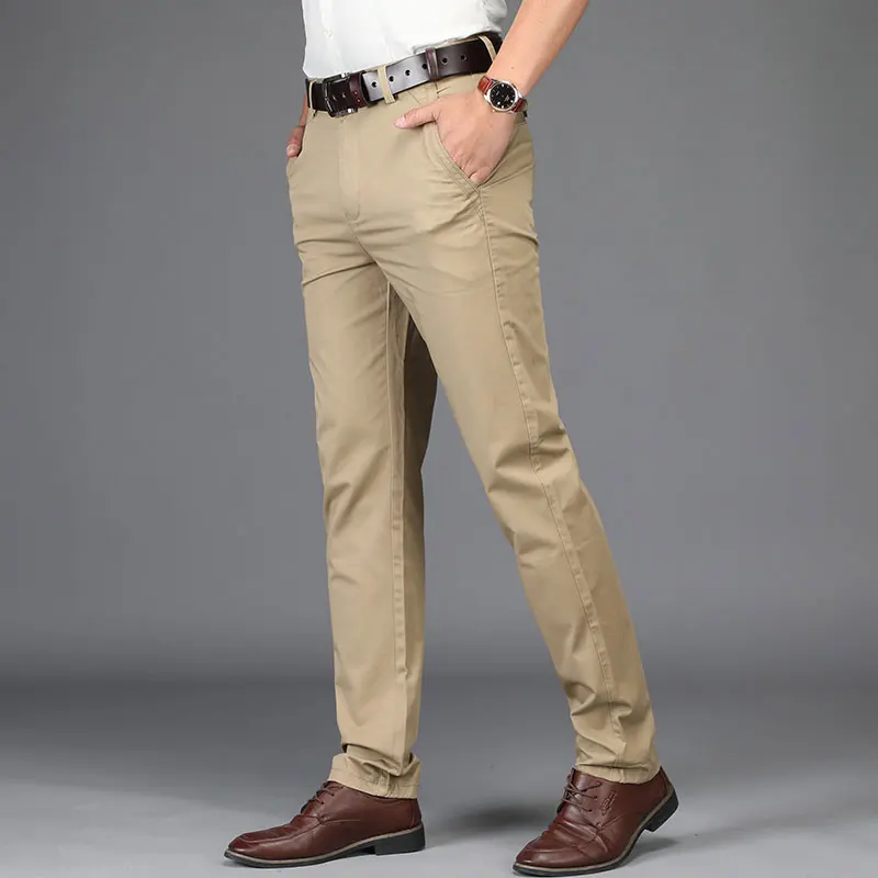 2019 Autumn JEEP Brand Casual Linen Pants Men's Casual Mid Elastic Waist Cotton Pants Fashion Trousers Full Length Straight (14)