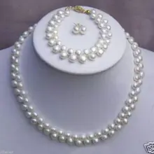 Натуральные 7-8 мм 2 ряда в реальном жемчужное ожерелье, браслет и серьги набор кварцевые изысканные свадебные широкий часы крылья королева