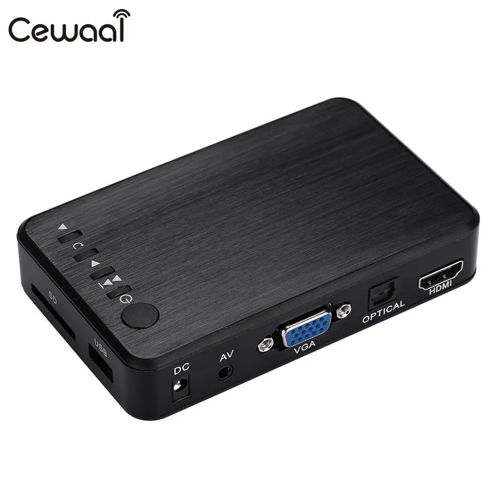 

Cewaal External HDD Player USB VGA with Remote Control Audio TV BOX Output MINI Portable Digital Media Player
