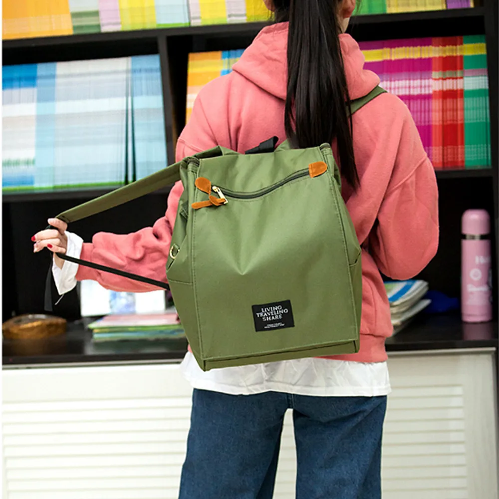 

Women Canvas Backpack Flip Leisure School Bags Girls BackpackTravel Bag Fashion Girls School Bookbag Backbags Mochila FemininaHW