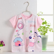 Baby summer leotard crotch with slim suits short-sleeved Romper Ha newborn clothing supplies Reptiles