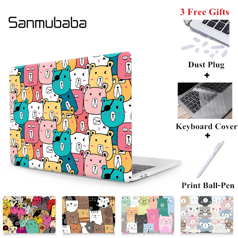 

Sanmubaba Laptop Case For Macbook Air Pro Retina 11 12 13 15 With Touch Bar Cartoon Animals Cover for Mac Book 13.3 inch Sleeve