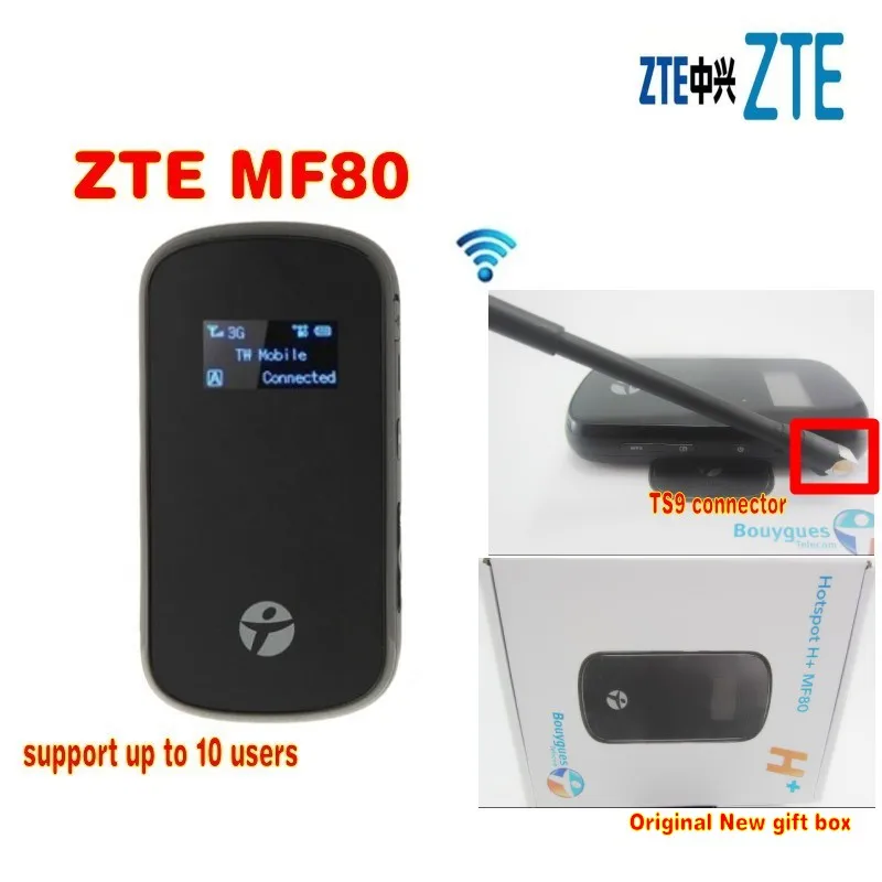 Открыл ZTE mf80 3 г Wi-Fi роутера 42 Мбит/с Мобильная точка доступа 4 г МИФИ ключ LTE маршрутизатор PK MF60 mf63 mf90c mf90 mf910 MF95 mf96