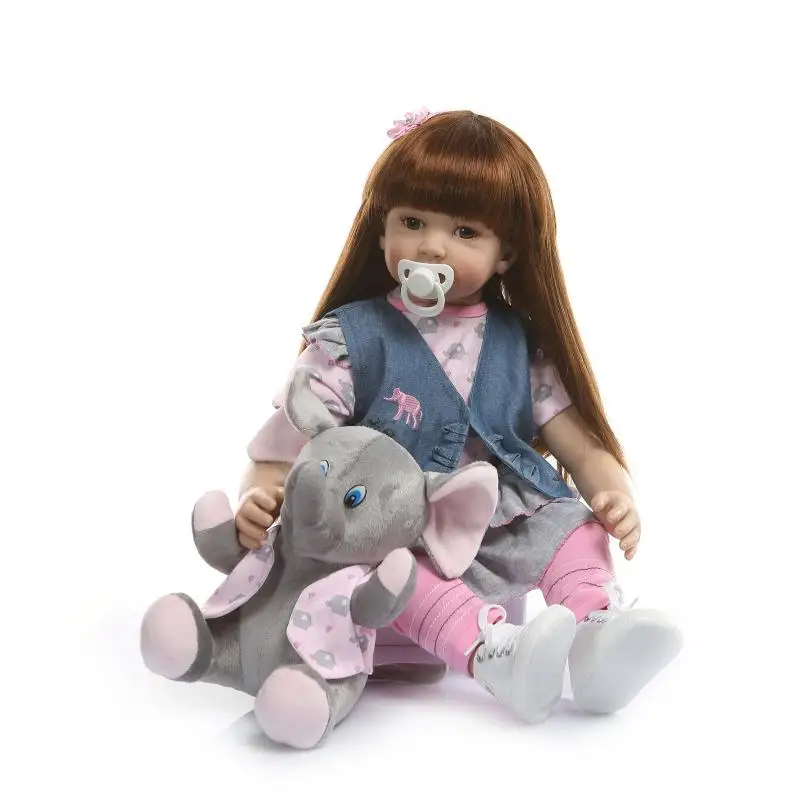 

60cm Handmade Silicone Reborn Baby Girl Dolls Realistic Looking princess Baby Dolls bebes rebornToddler NPK DOLL gift