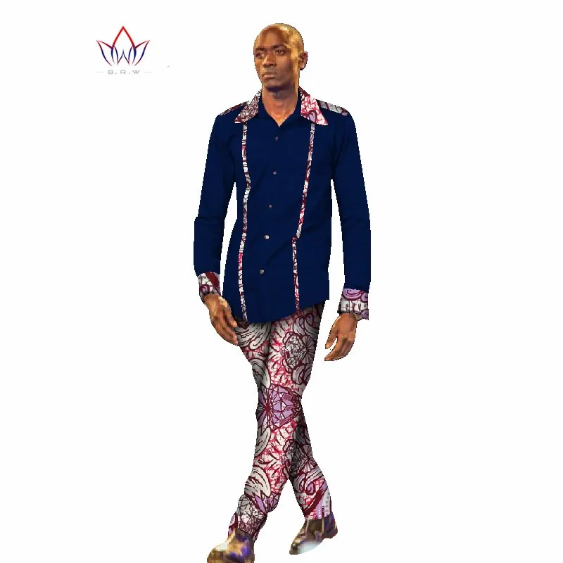 Африканские платья для Для мужчин Дашики комплекты Для мужчин рубашка с длинными рукавами и длинные брюки Slim Fit Двойка Набор для Для мужчин