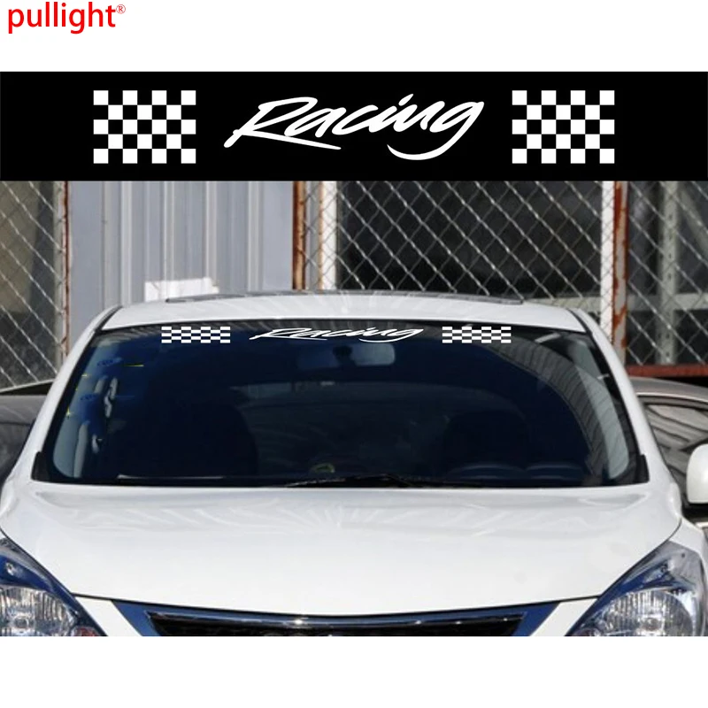 Car Racing Checkered flags Windshield Decal Vinyl Side Stickersin Car