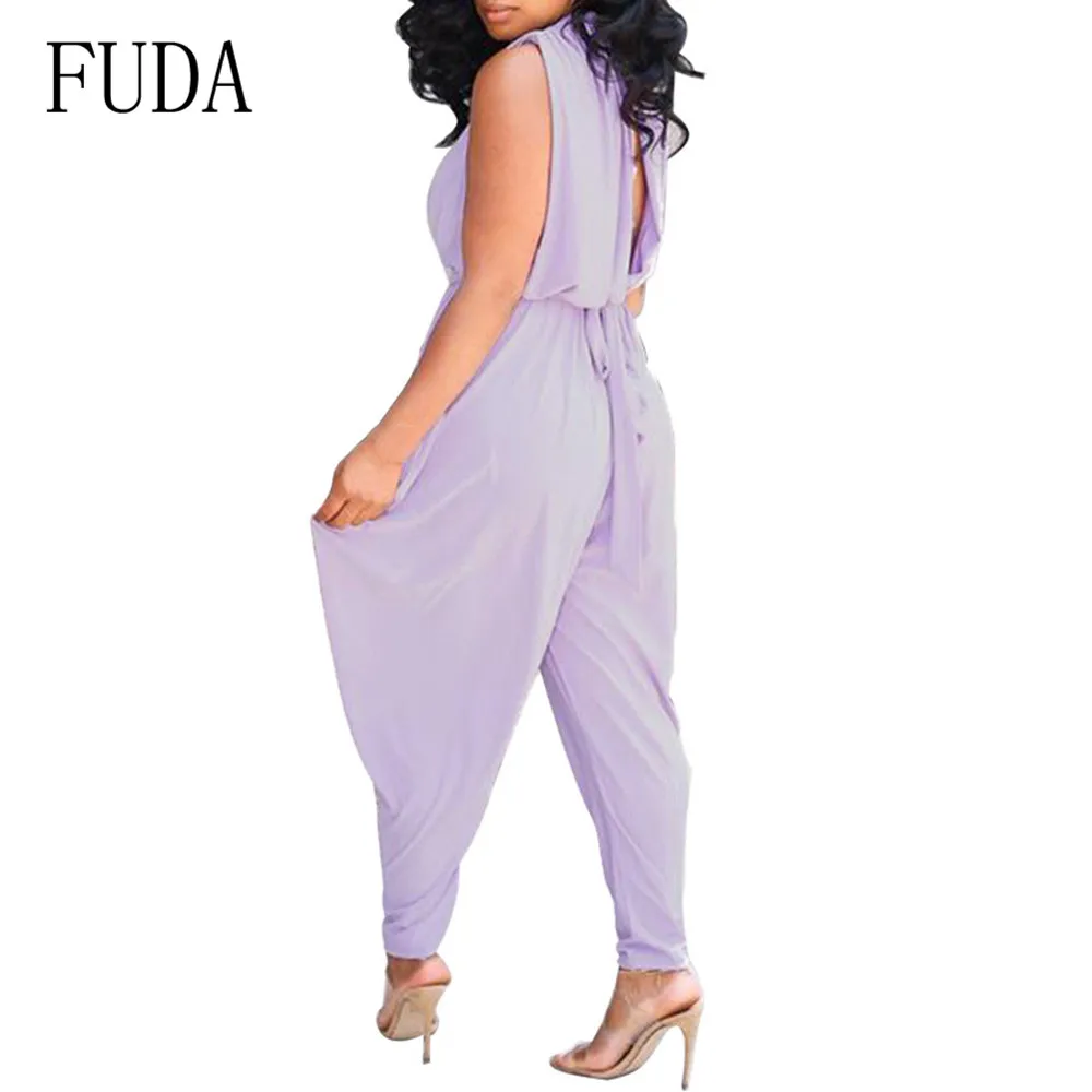 HUTI Elegant Cone Pants Jumpsuits Summer Hollow Out Sleeveless Bodysuits Casual High Street Go Out Playsuits Macacao Feminino