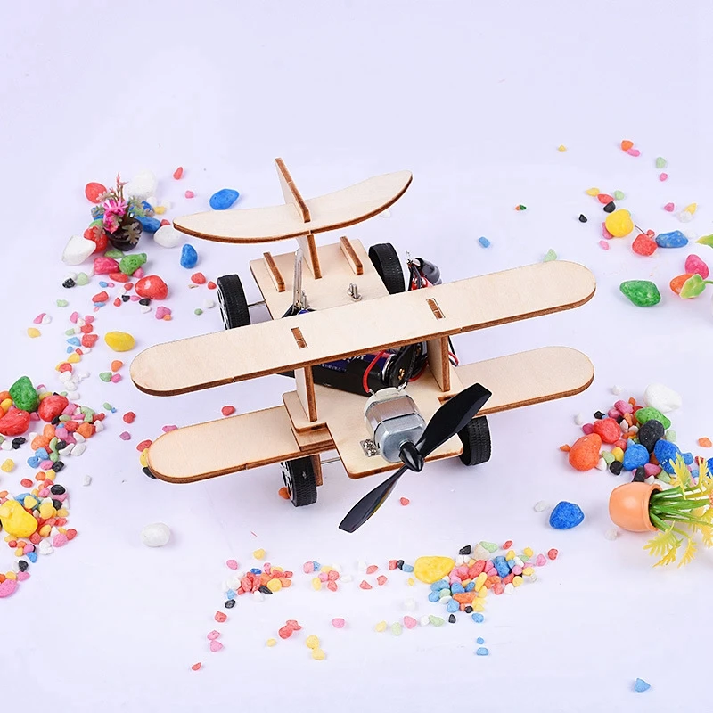 DIY Handmand Assemble Model Kit Wind-powered Small Aircraft Small Inventions Scientific Experiments Educational Toy For Children