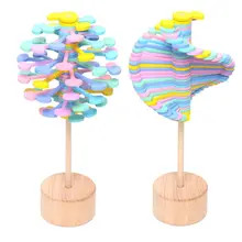 Деревянная волшебная палочка, игрушка для снятия стресса игрушка вращающийся леденец на палочке креативное искусство украшения используется в домашних условиях Бар Офис кафе