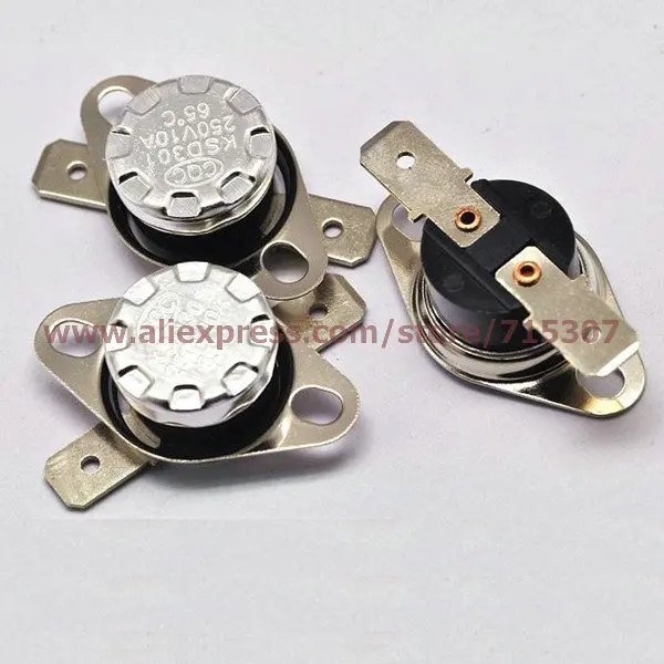 

PHISCALE 5pcs KSD301 Normal Closed Thermostat Temperature Switch 65C degree 250V 10A