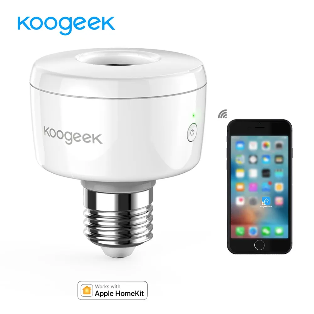 Koogeek Home умная розетка Wi-Fi E26 E27 светильник лампочка адаптер работает с Apple HomeKit Поддержка функция голосового Управление Светильник лампы монитор