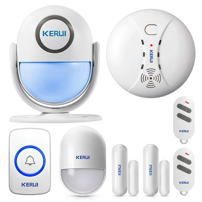 

KERUI WIFI Home Security Alarm Burglar Alarm System IOS/Android App Wireless Control with door magnet motion detector/SOS button