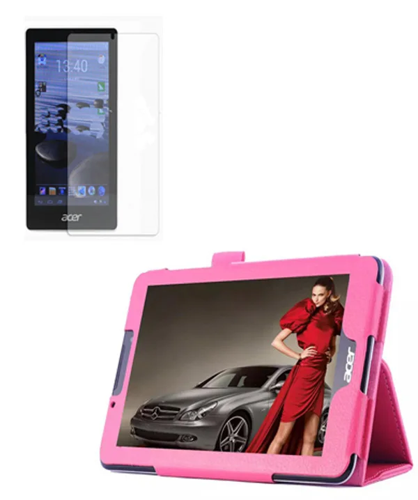

1x Clear Screen Protector , Luxury Folio Stand Leather Case Protective Cover For Acer Iconia Tab 7 A1 713 A1-713 7.0 A1-713HD 7